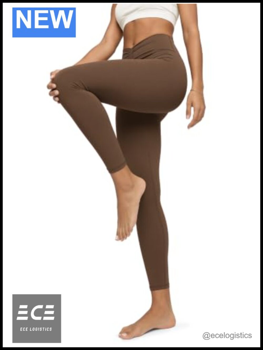 ODODOS Ruched High Waist Crossover Yoga Leggings 25" Inseam